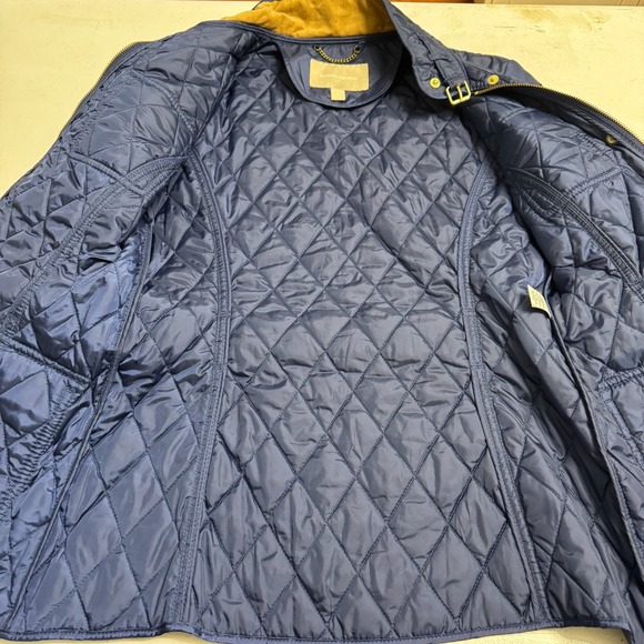 Banana Republic Jacket Womens Small Navy Quilted Belted Equestrian Buckles - Picture 5 of 10